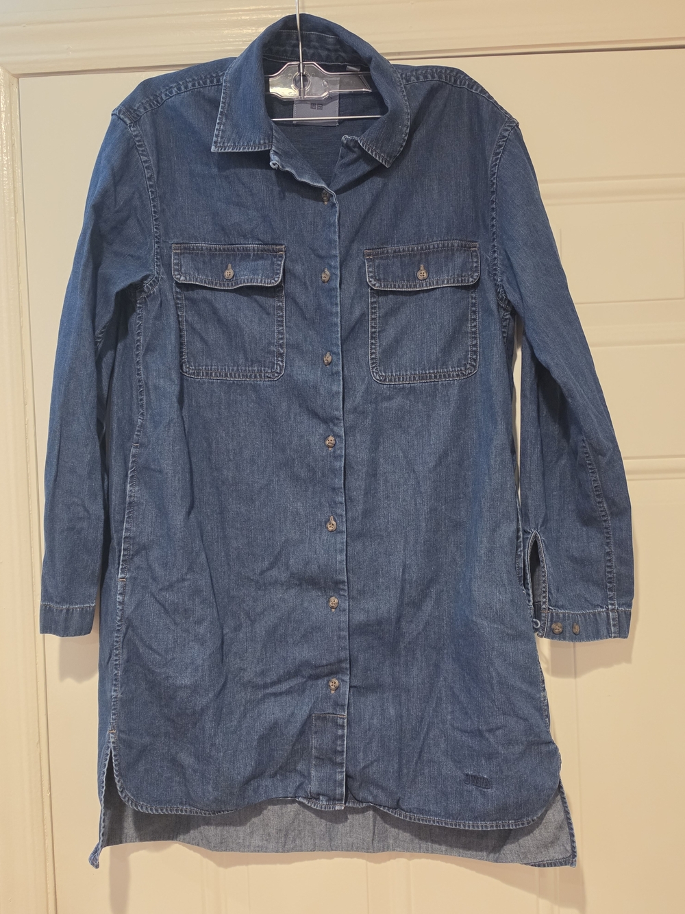 JW ANDERSON Uniqlo Colaboration Blue Long-Sleeve Denim Shirt Dress